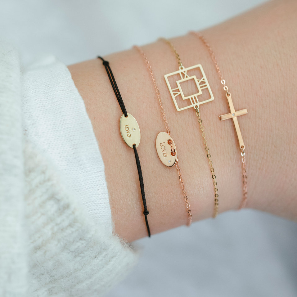 Náramek s diamantem Love Stamp Message