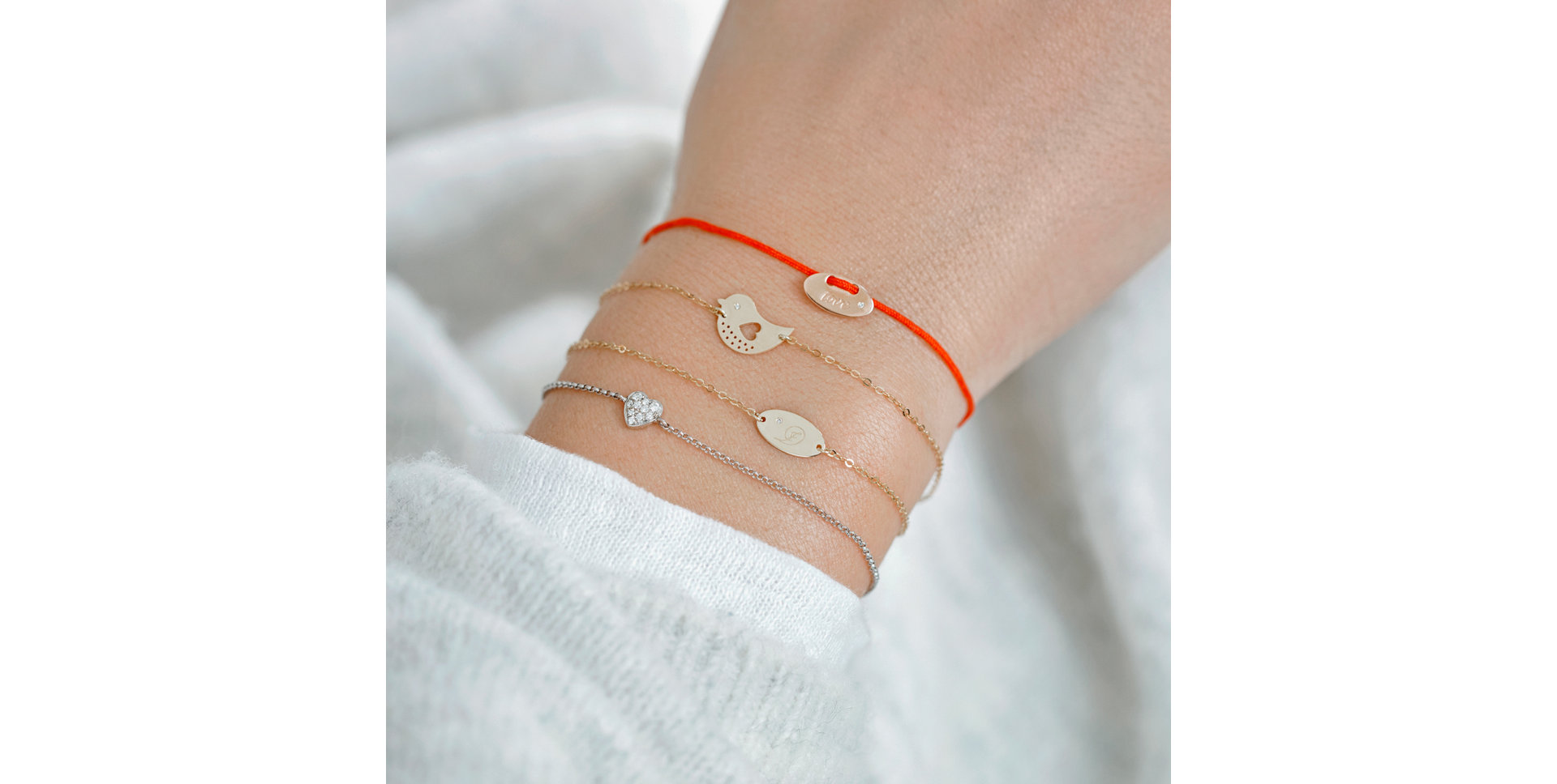 Diamantový náramek se šňůrkou Mini Stamp