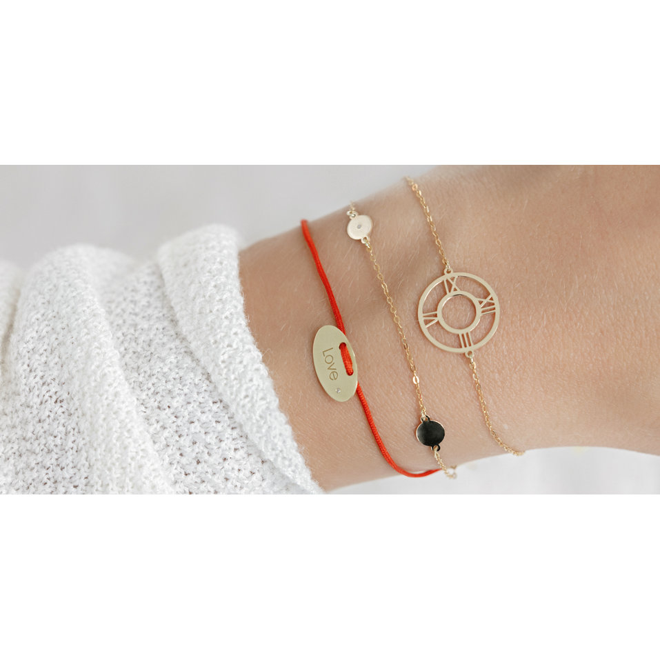 Diamantový náramek se šňůrkou Stamp