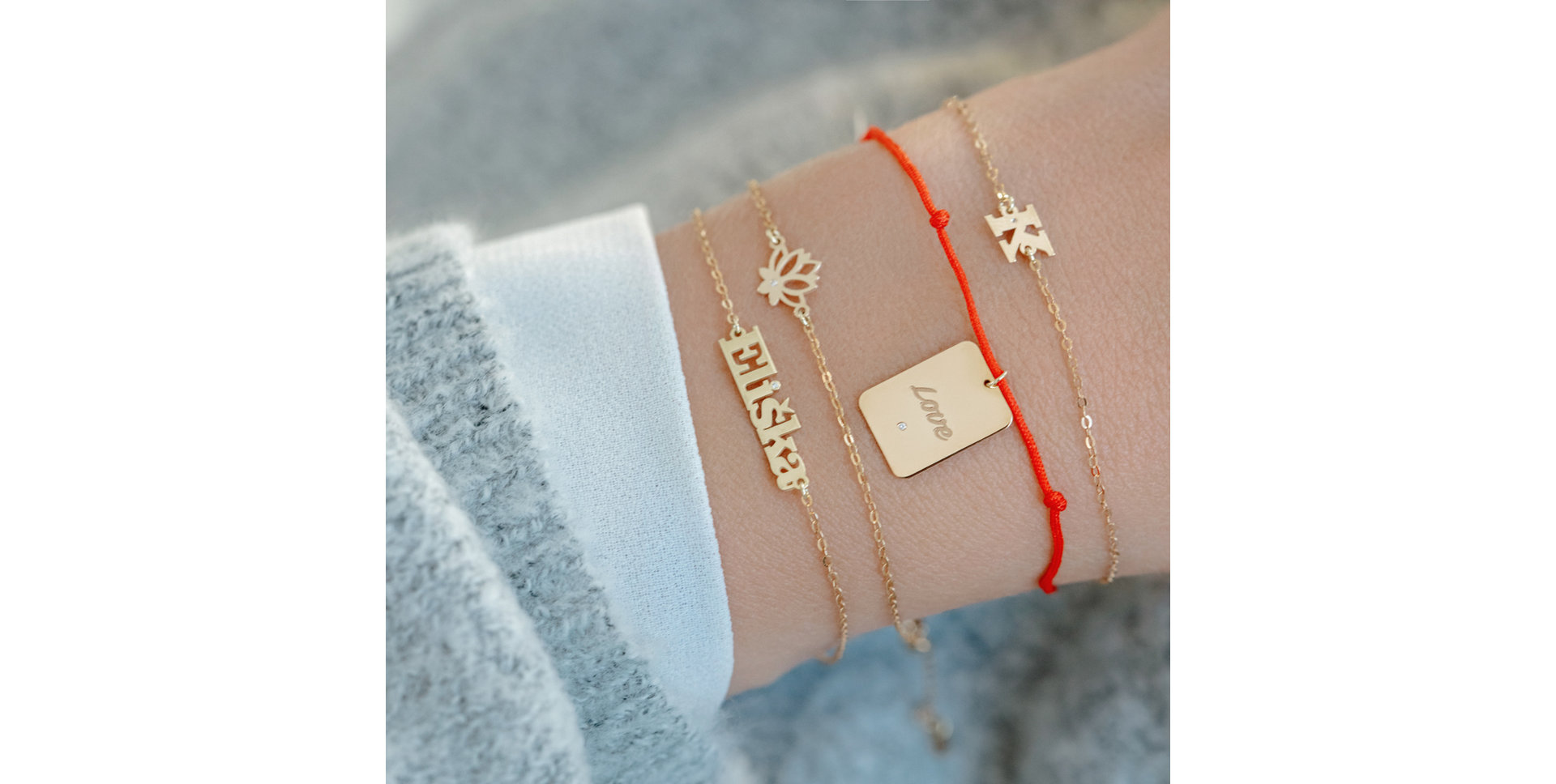 Diamantový náramek se šňůrkou Stamp Love