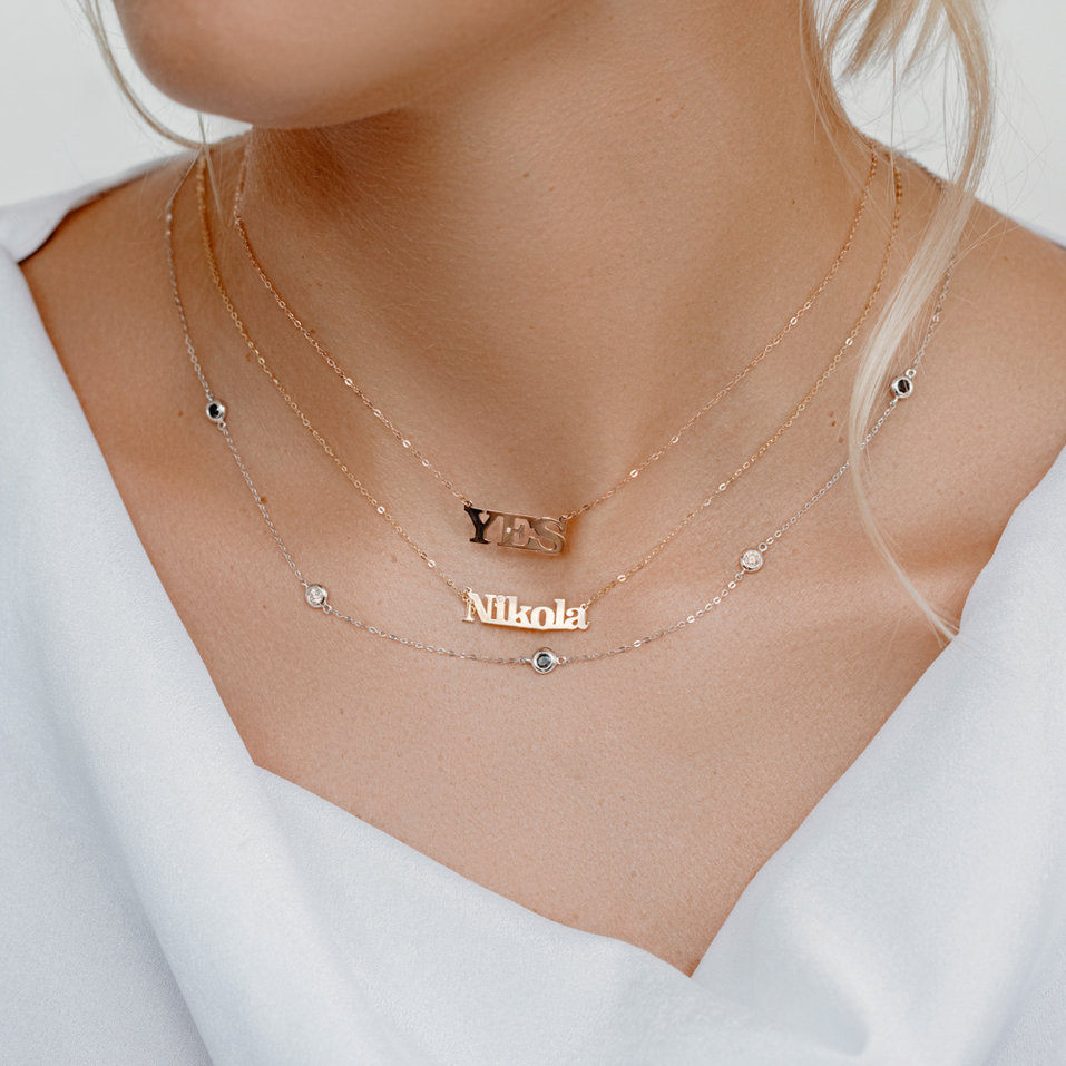 Náhrdelník s diamantem Classic name