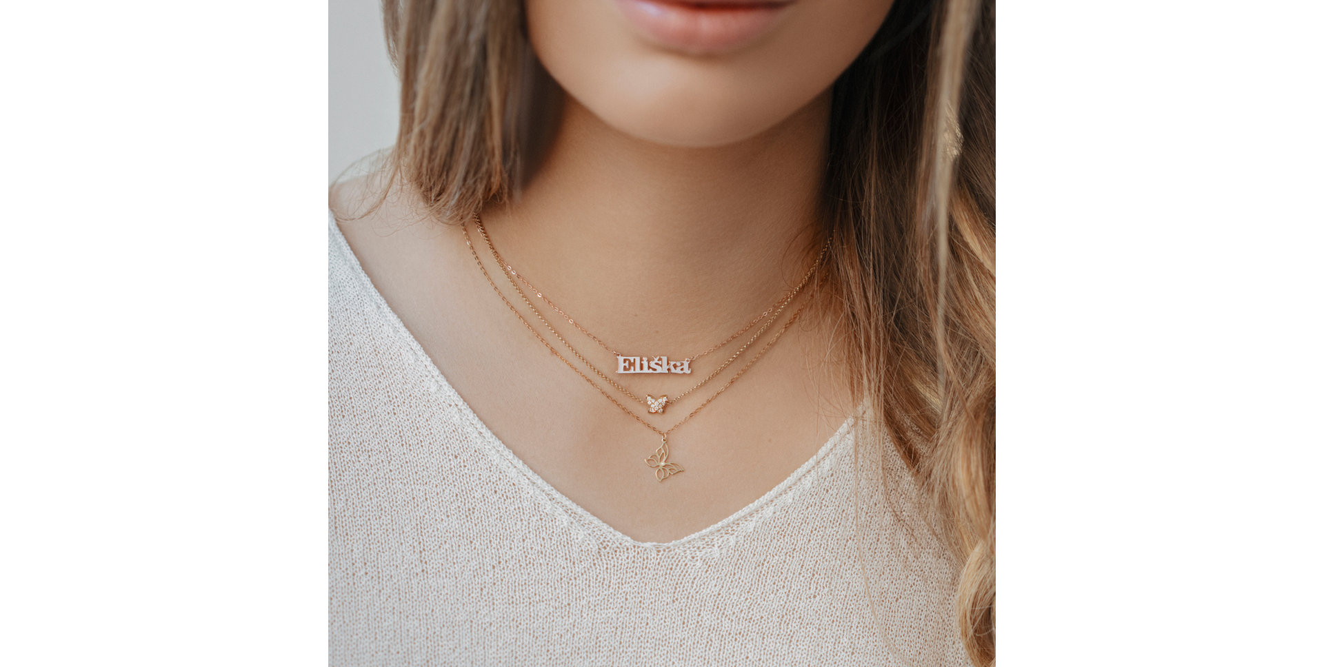 Náhrdelník s diamantem Classic name