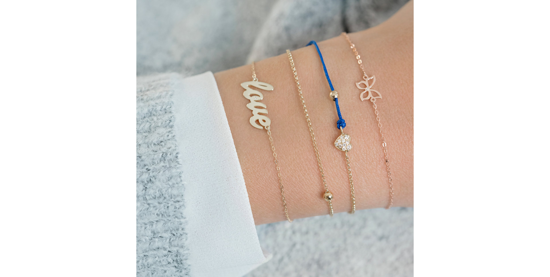 Náramek s diamantem Love