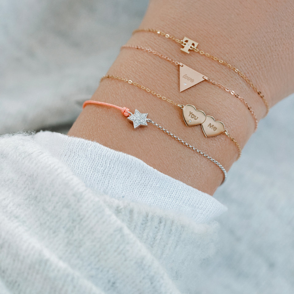 Náramek s diamantem Triangle Love