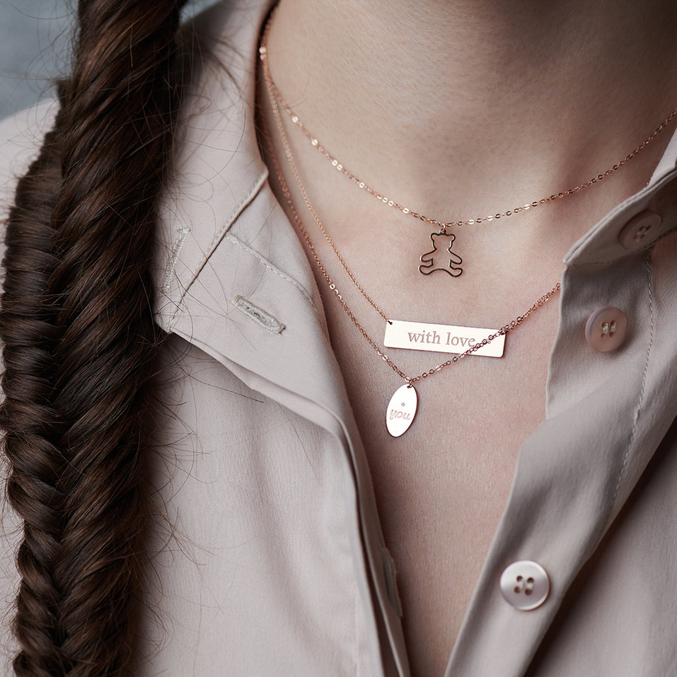 Náhrdelník s diamantem Teddy Bear