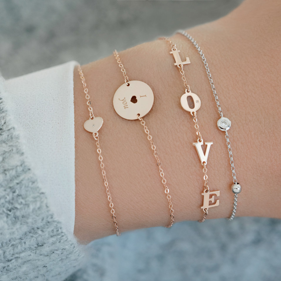 Náramek s diamantem Diamond Heart