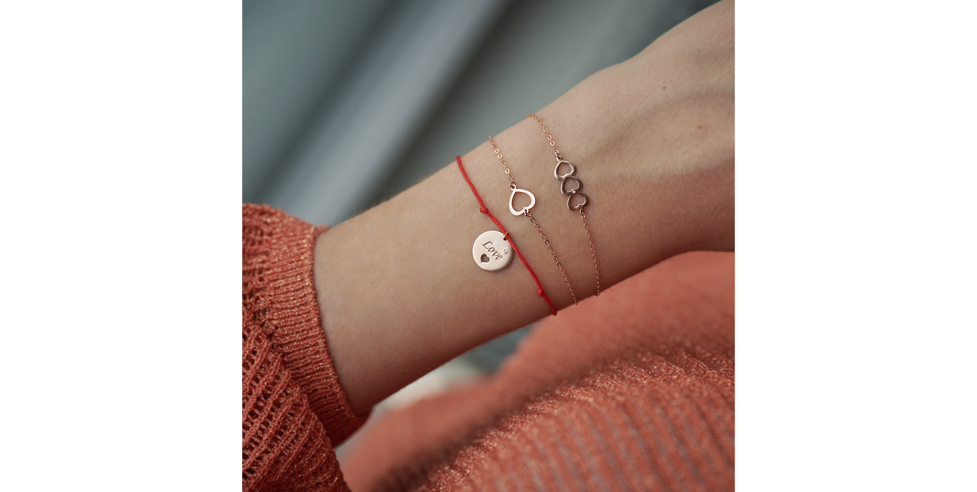 Náramek s diamantem Three Hearts