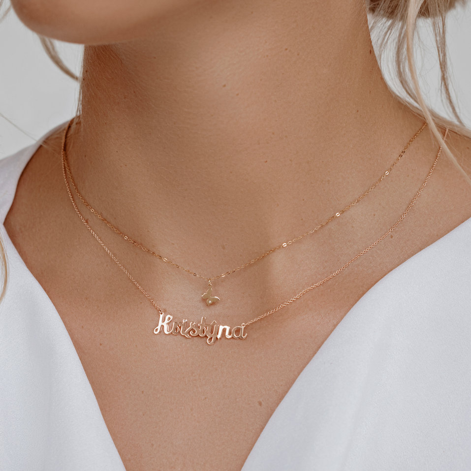 Náhrdelník s diamantem Lovely Butterfly