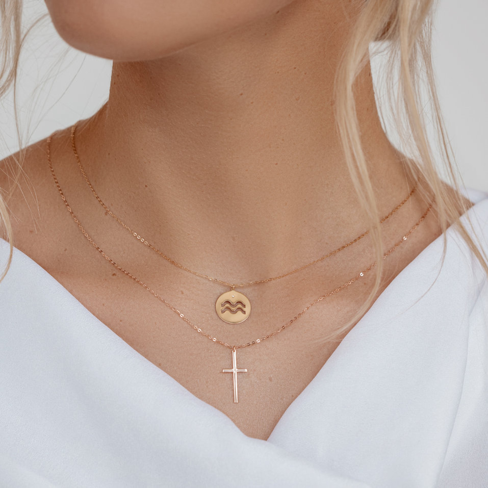 Náhrdelník s diamantem Leo