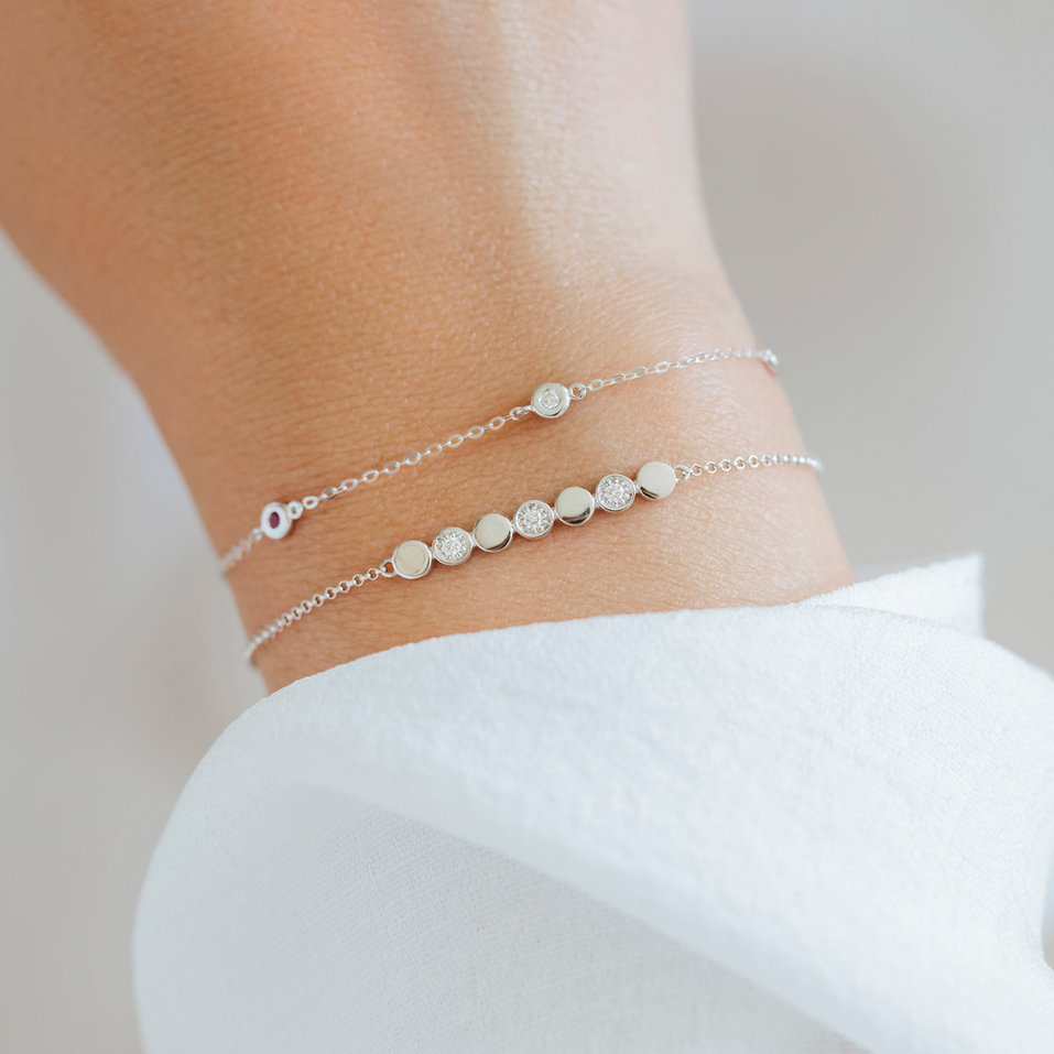 Náramek s diamanty a safíry Dots