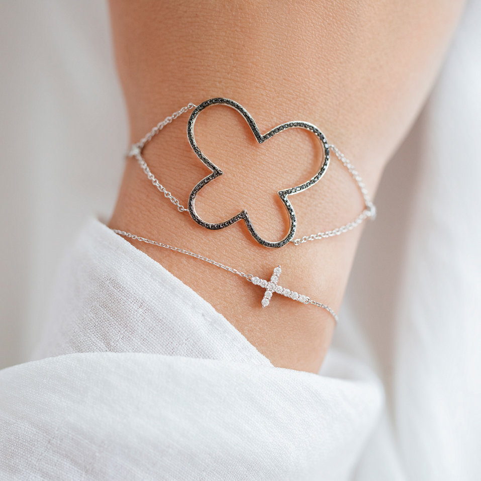 Náramek s diamanty Glittering Cross