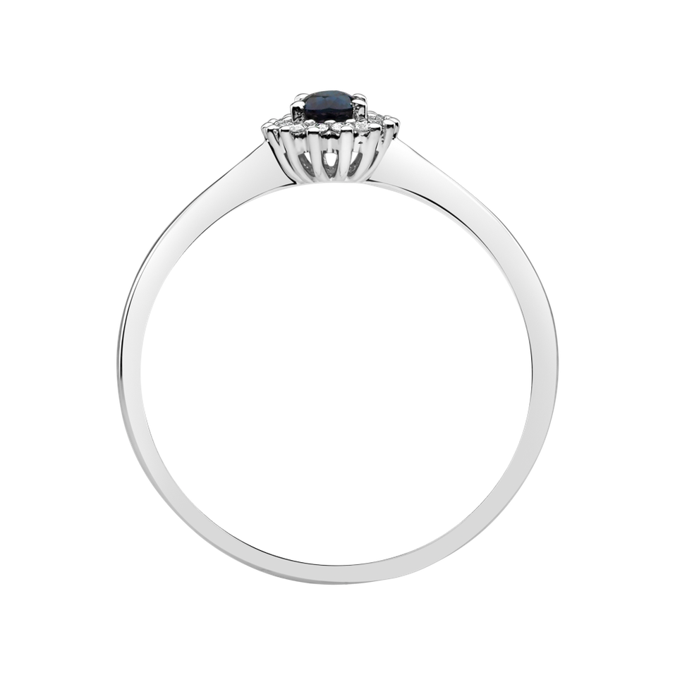 Prsten s diamanty a safírem Princess