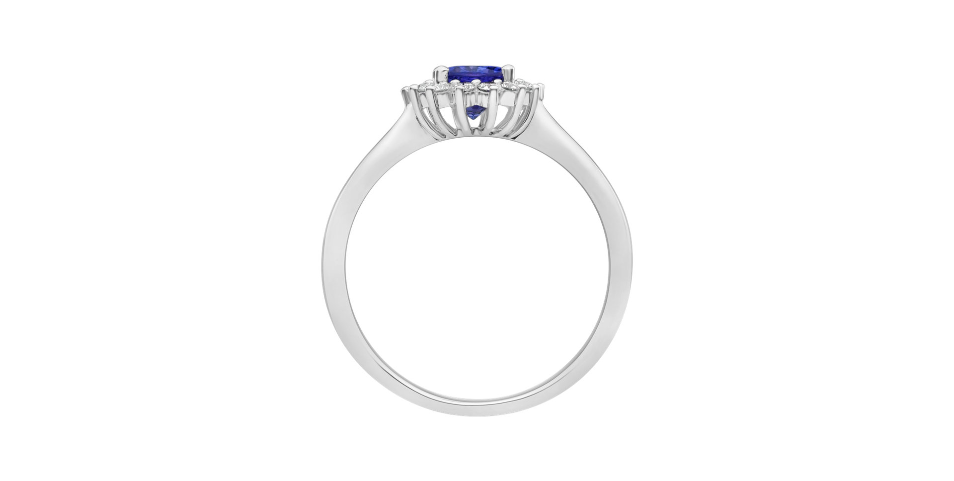 Prsten s diamanty a tanzanitem Princess