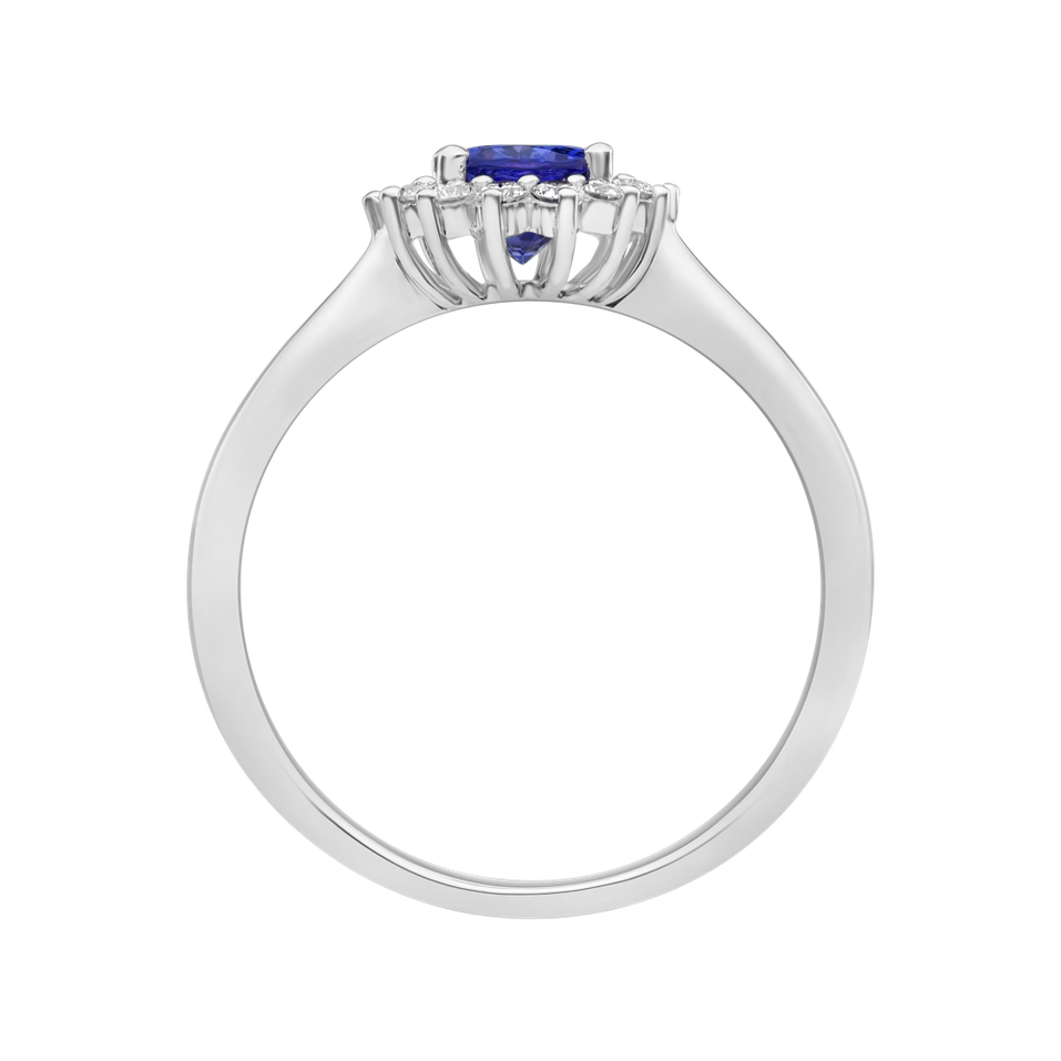 Prsten s diamanty a tanzanitem Princess