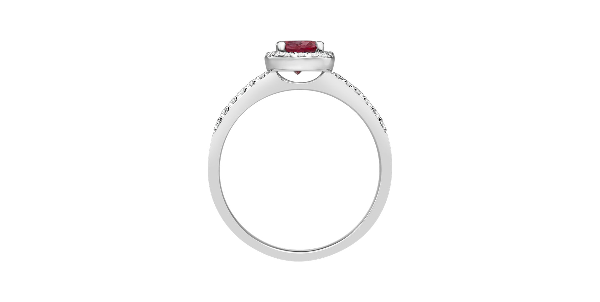 Prsten s diamanty a rubínem Princess