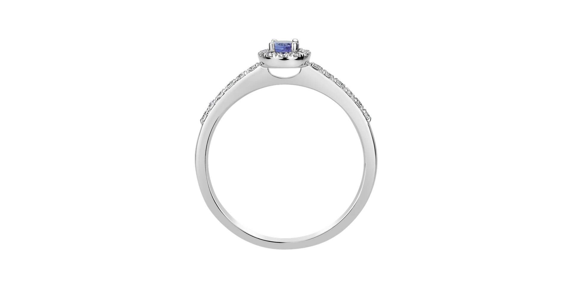 Prsten s diamanty a tanzanitem Princess
