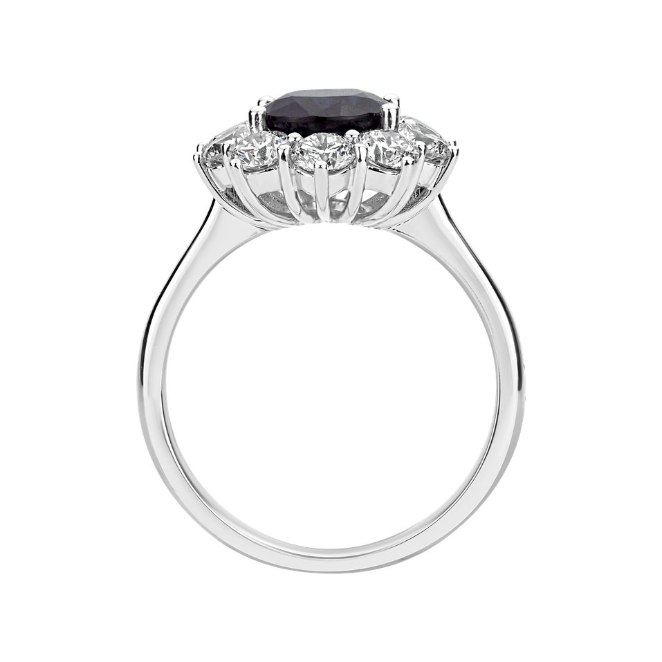 Prsten s diamanty a safírem Princess