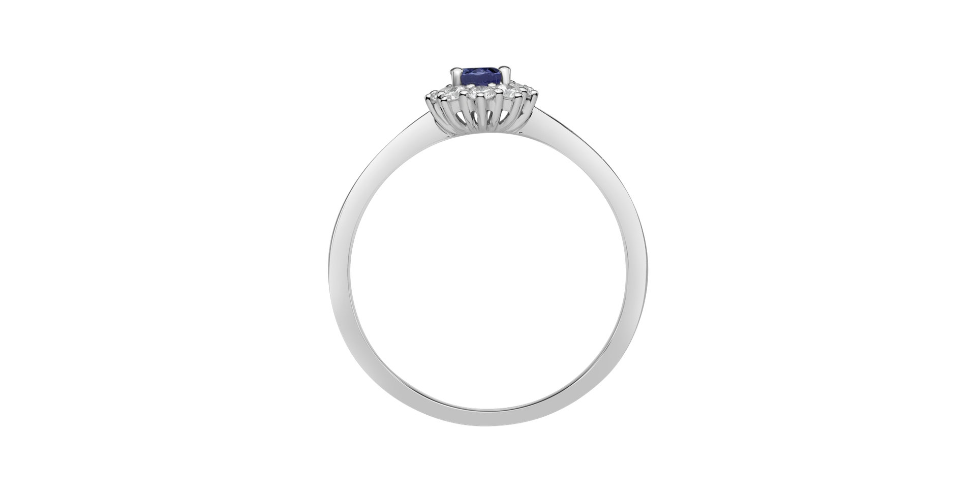 Prsten s diamanty a tanzanitem Princess