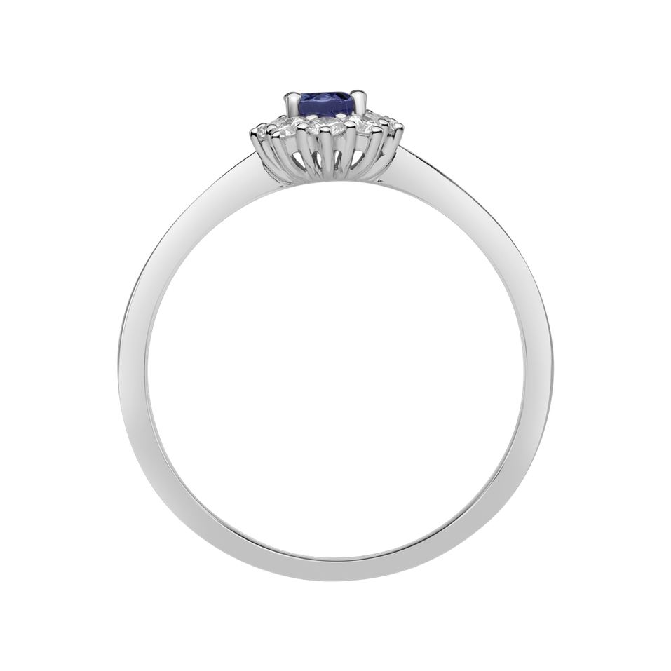 Prsten s diamanty a tanzanitem Princess