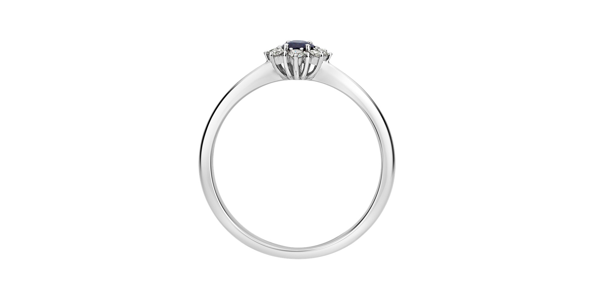 Prsten s diamanty a safírem Princess