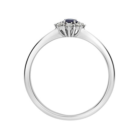 Prsten s diamanty a safírem Princess