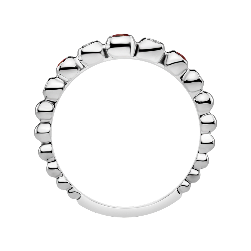 Prsten s diamanty a rubíny Shiny Dots