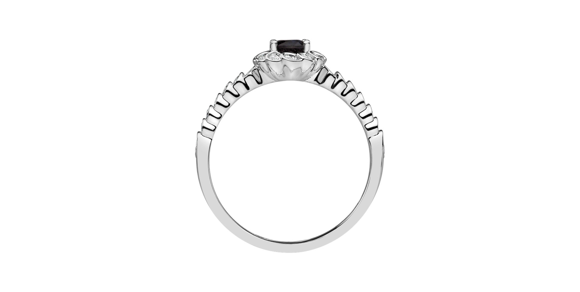 Prsten s diamanty a safírem Glamour Princess