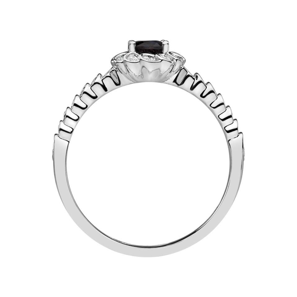 Prsten s diamanty a safírem Glamour Princess