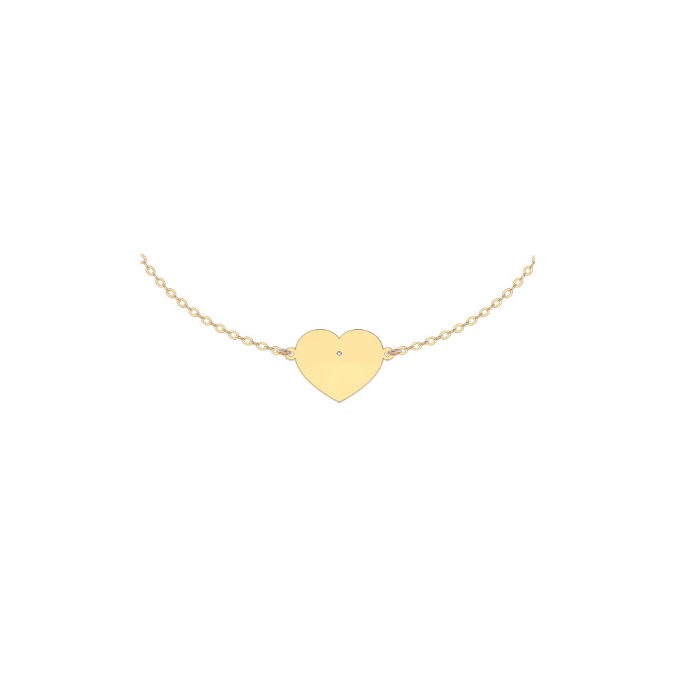 Náramek s diamantem Heart Love