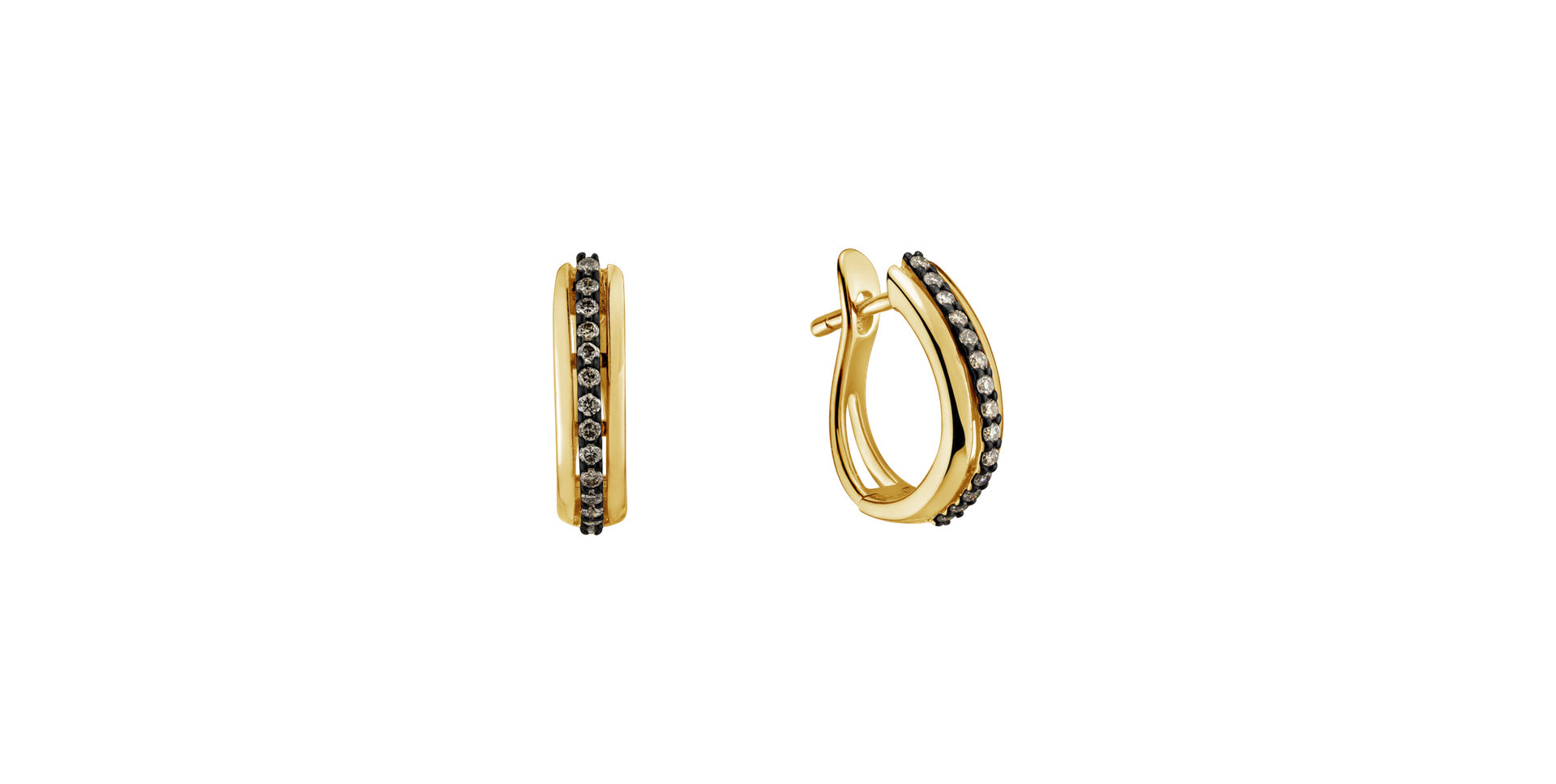 Náušnice s hnědými diamanty Pure Soul