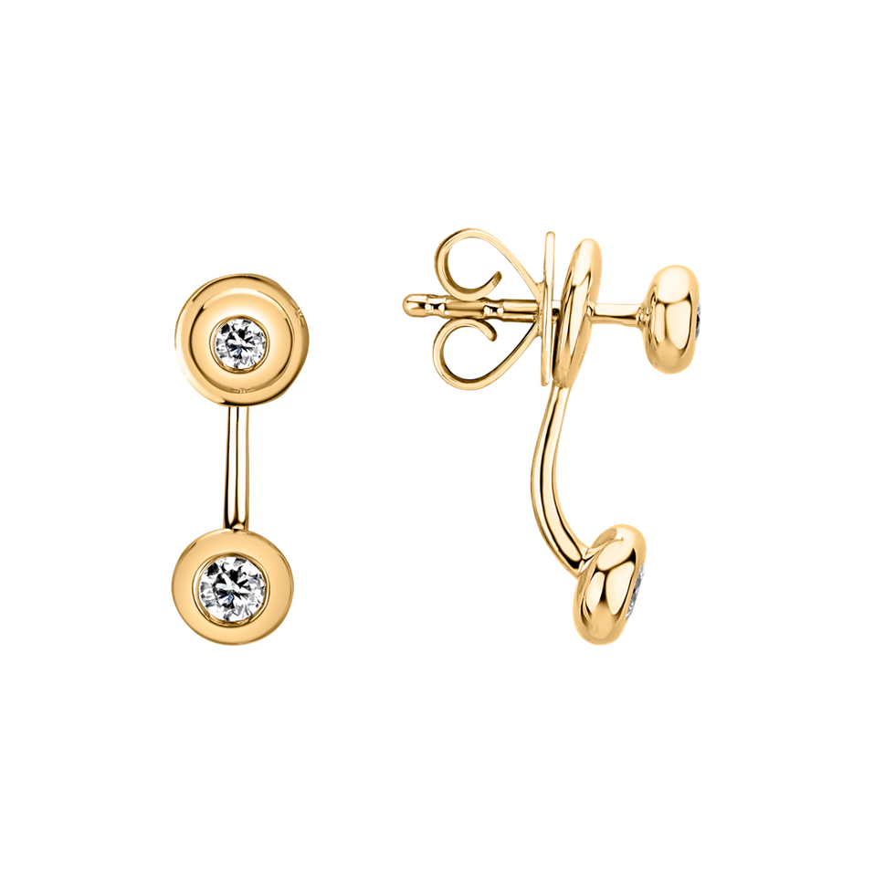 Náušnice s diamanty Double Classy