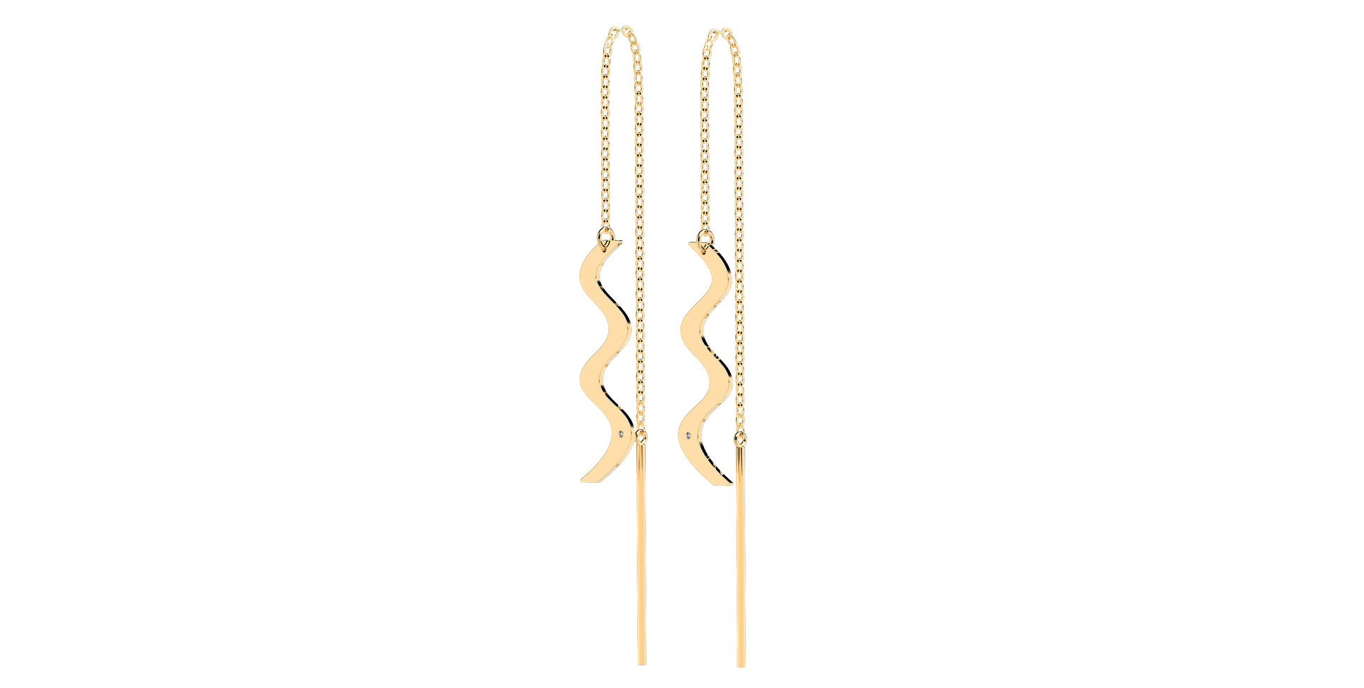 Náušnice s diamantem Wave