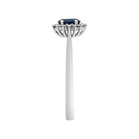 Prsten s diamanty a safírem Princess