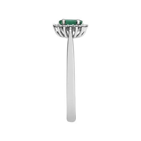 Prsten s diamanty a smaragdem Princess
