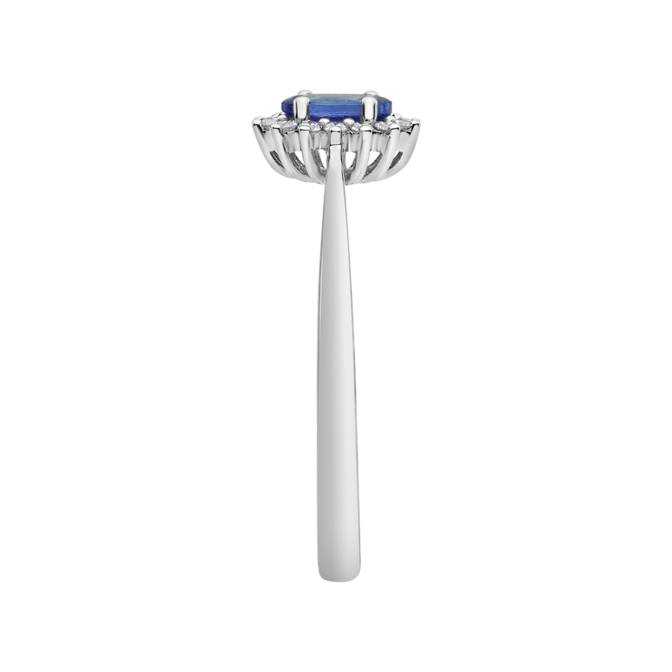 Prsten s diamanty a tanzanitem Princess