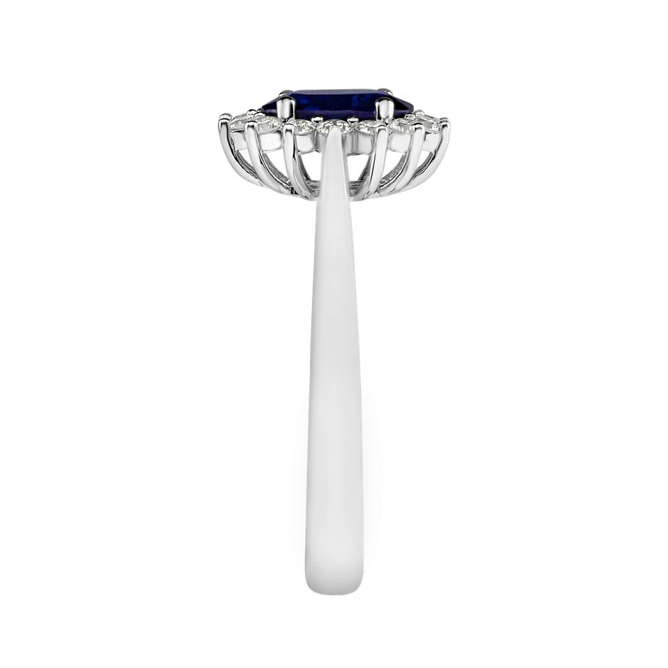 Prsten s diamanty a safírem Princess
