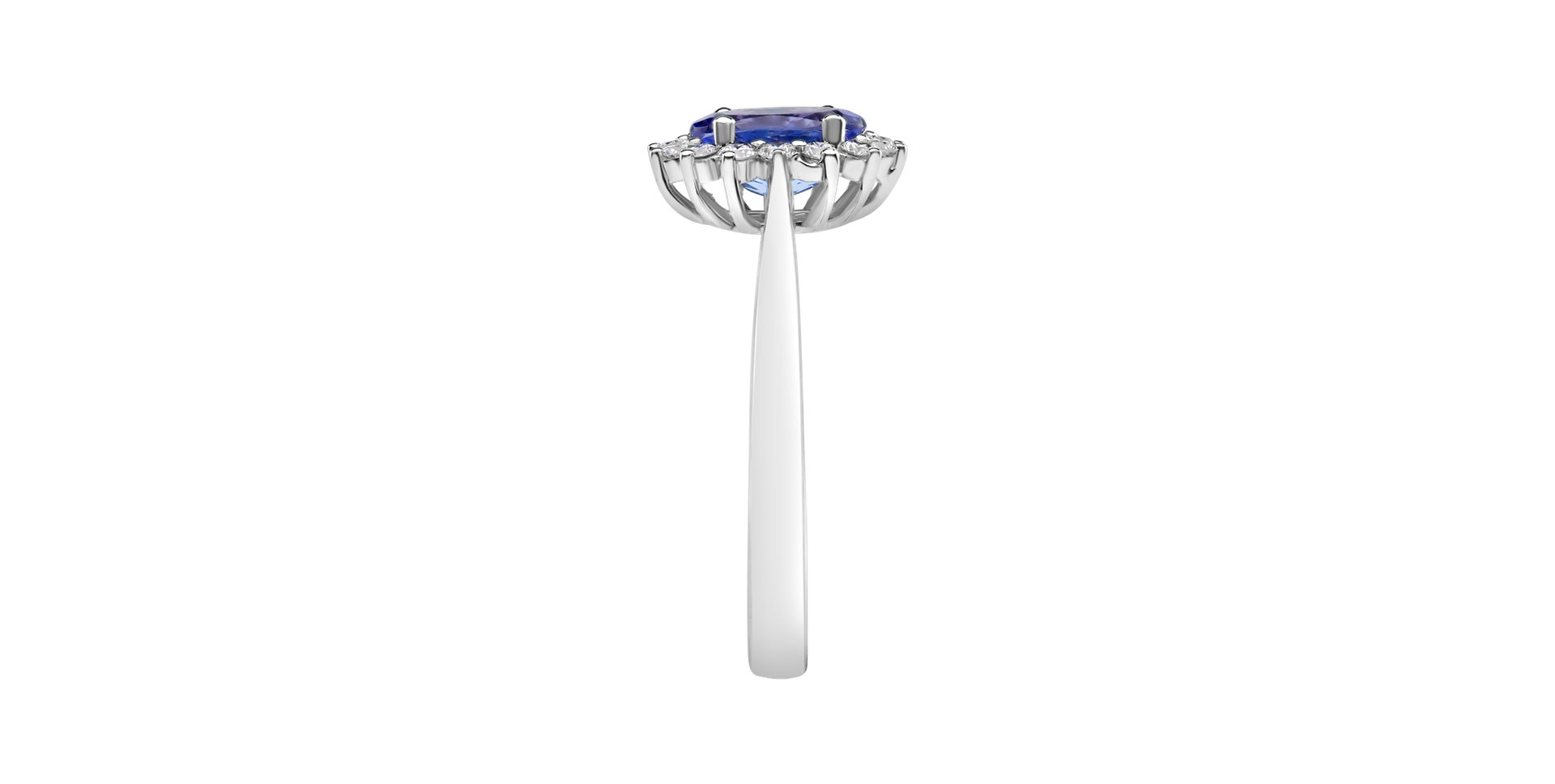 Prsten s diamanty a tanzanitem Princess