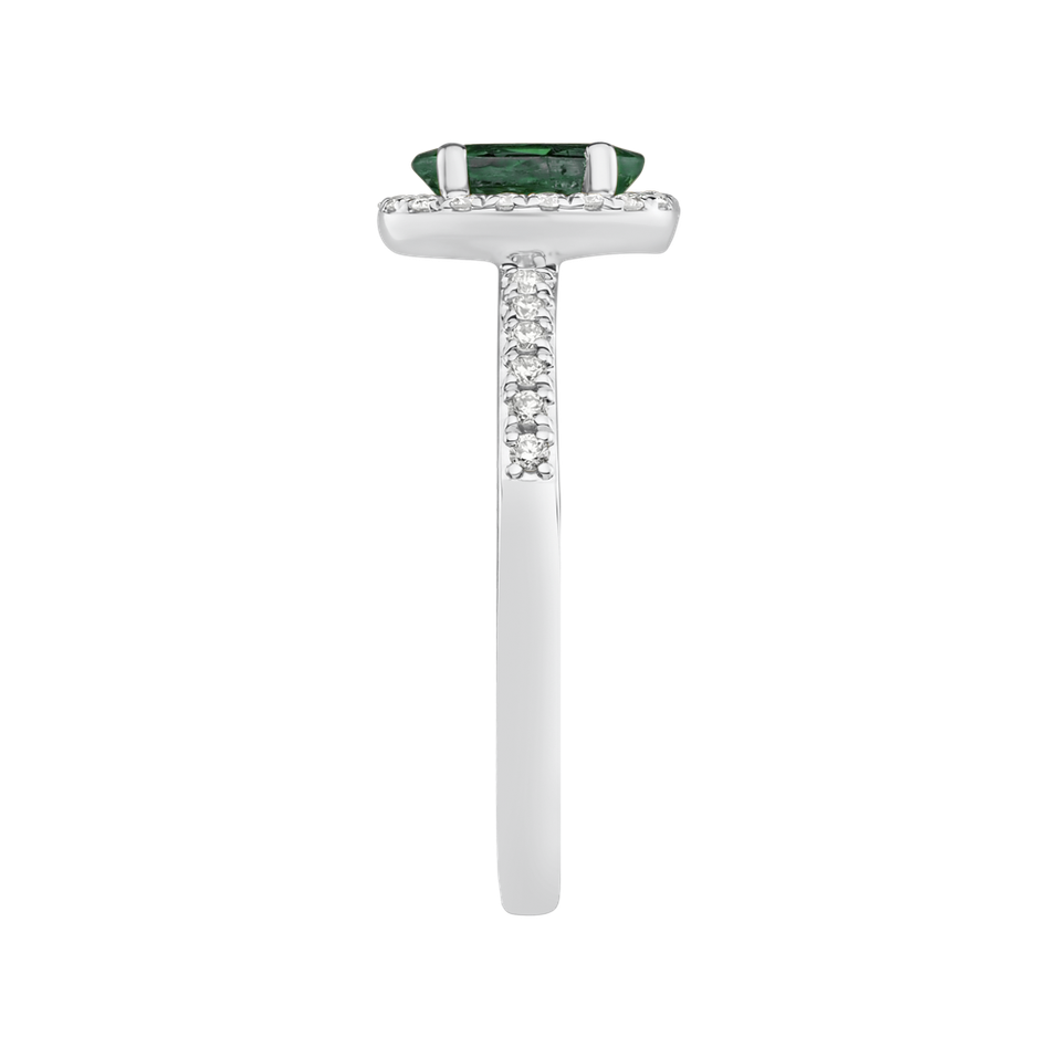 Prsten s diamanty a smaragdem Princess
