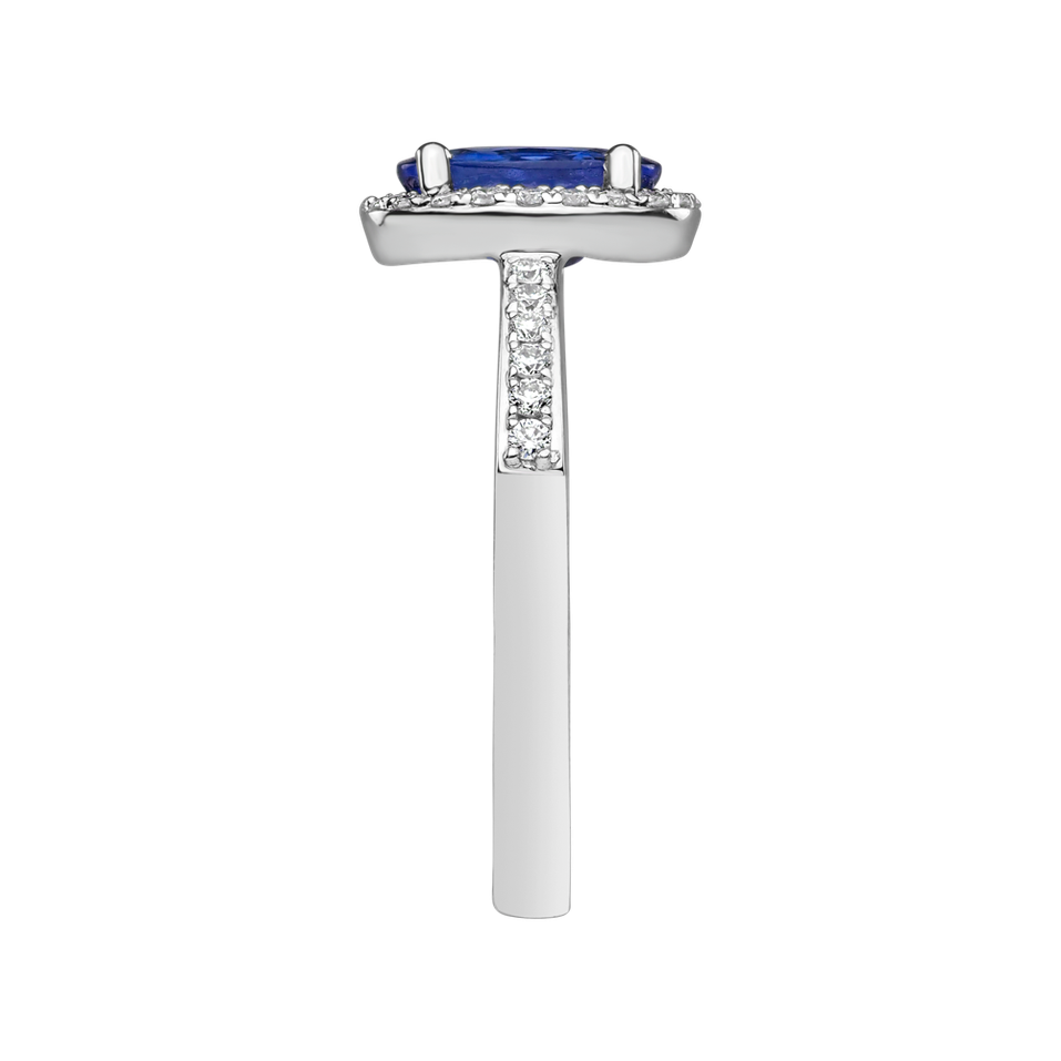 Prsten s diamanty a tanzanitem Princess