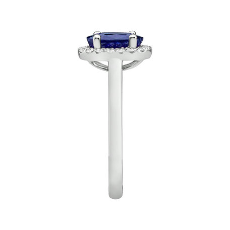 Prsten s diamanty a tanzanitem Princess