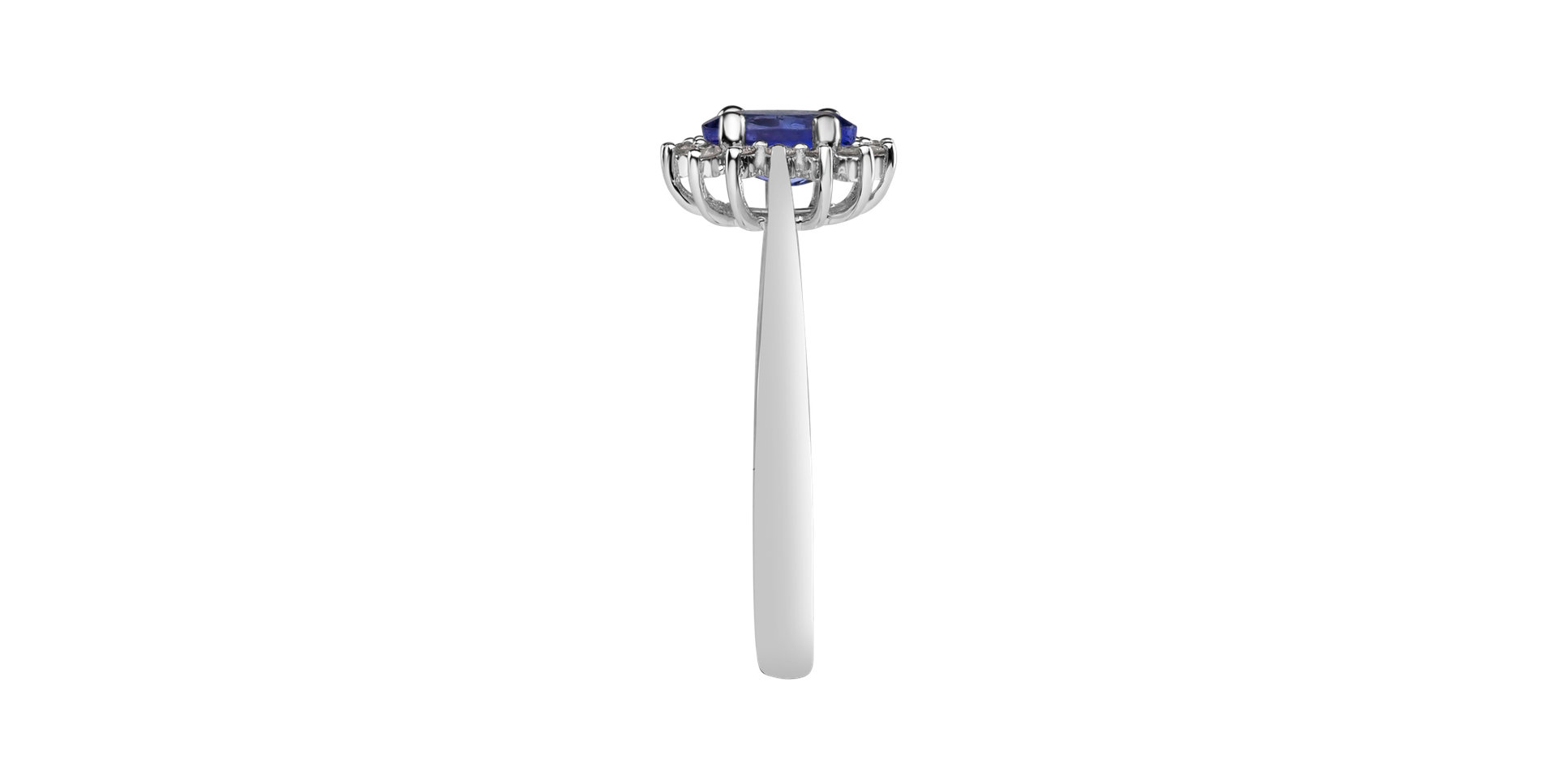 Prsten s diamanty a tanzanitem Princess