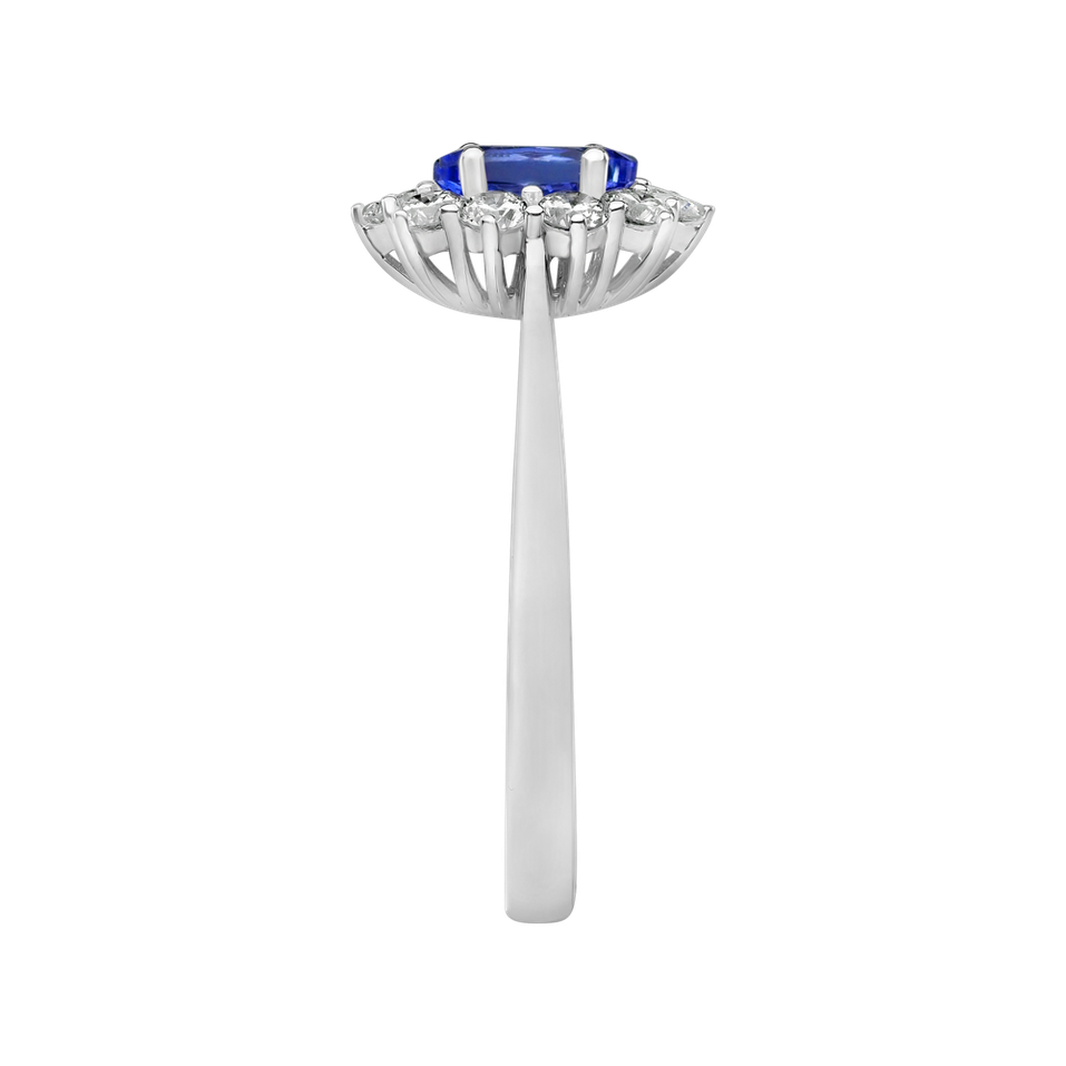 Prsten s diamanty a tanzanitem Princess