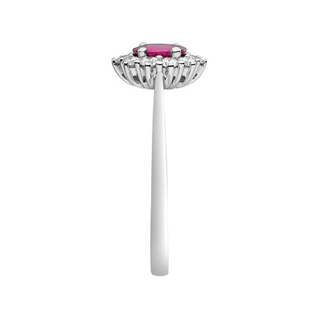Prsten s diamanty a rubínem Princess