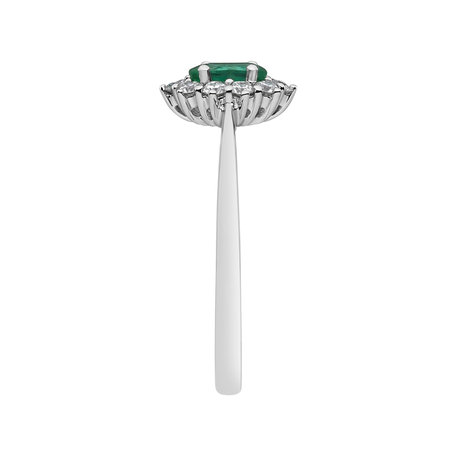 Prsten s diamanty a smaragdem Princess
