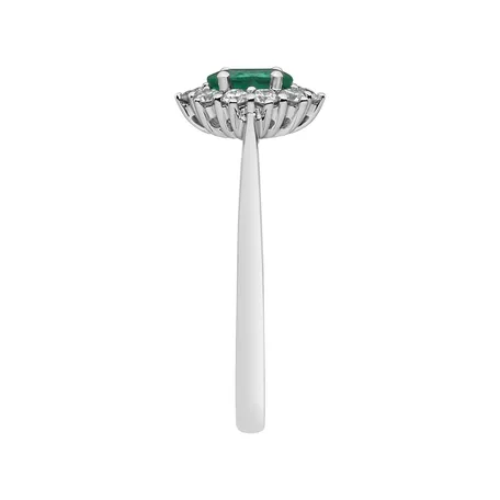 Prsten s diamanty a smaragdem Princess