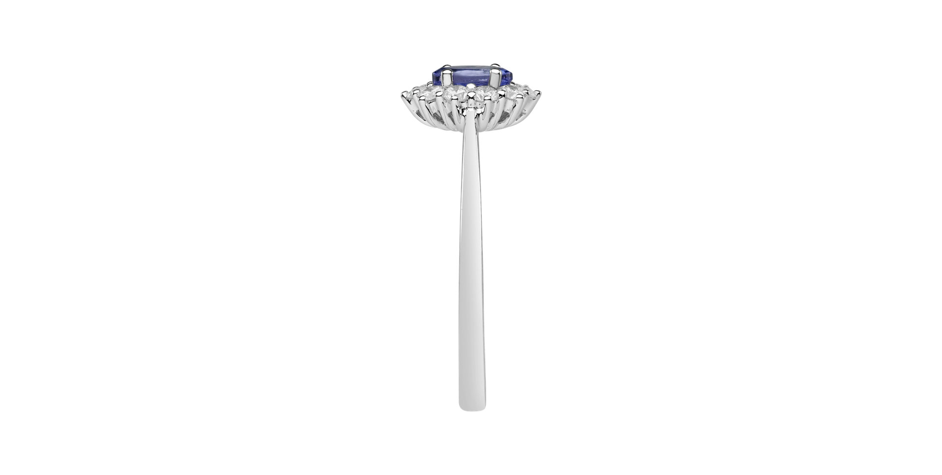 Prsten s diamanty a tanzanitem Princess
