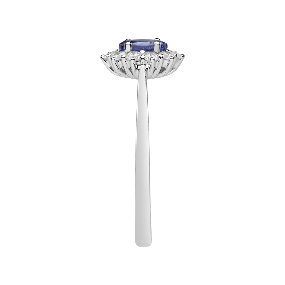 Prsten s diamanty a tanzanitem Princess