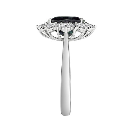Prsten s diamanty a safírem Princess