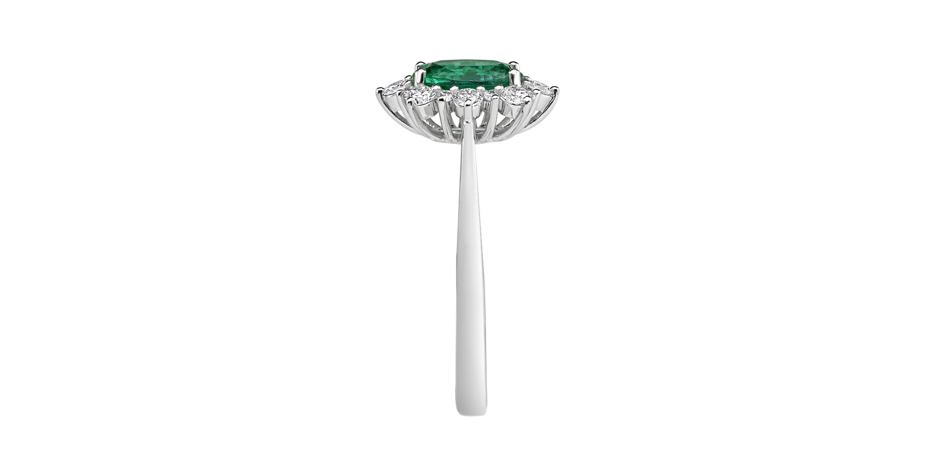 Prsten s diamanty a smaragdem Princess