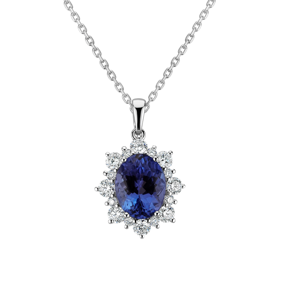 Přívěsek s diamanty a tanzanitem Princess